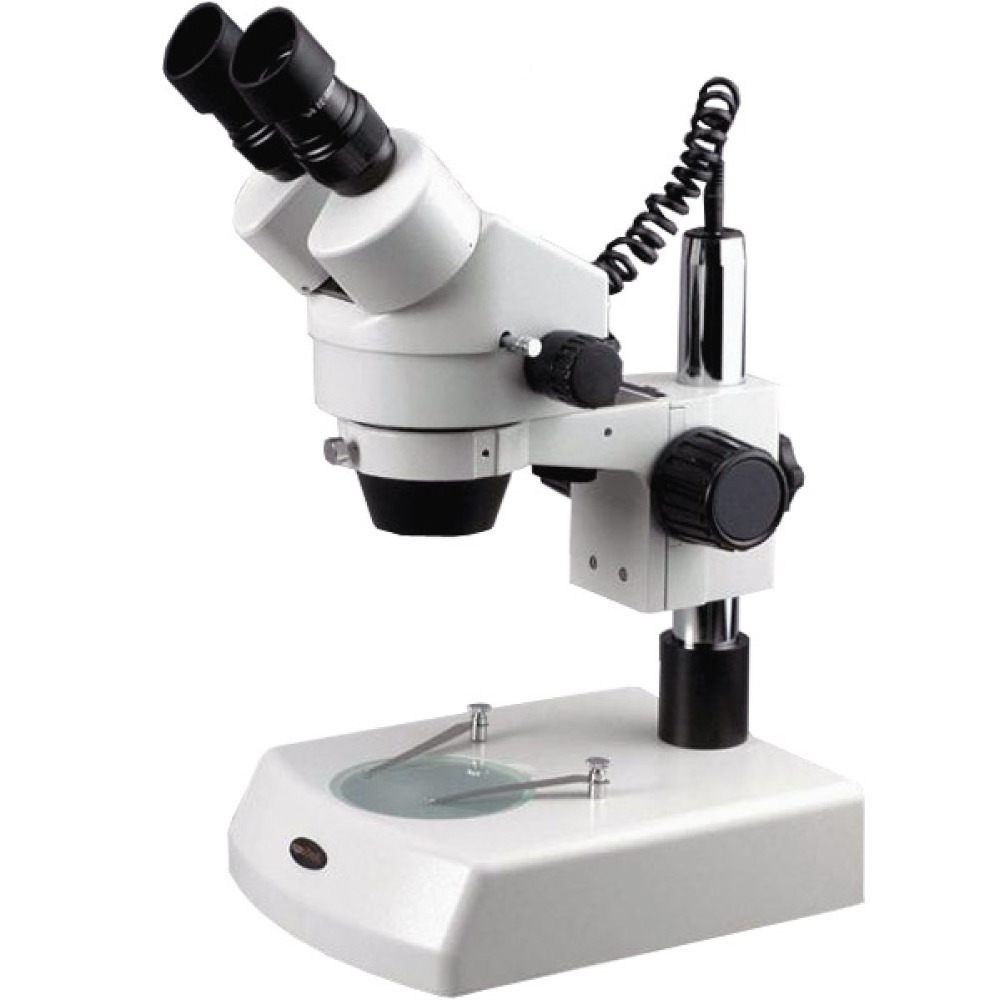 Amscope Microscope Stereo 7X-45X - กล้องจุลทรรศน์สเตอริโอซูมแบบสองตา--AmScope 7X-45X กล้องจุลทรรศน์สเตอริโอซูมแบบสองตา+ ไฟฮาโลเจนคู่