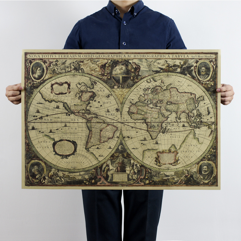 Star Map Poster - 1641 Old NauticalแผนภูมิWorldแผนที่Earthแผนที่72.5X51.5ซม./กระดาษคราฟท์/บาร์โปสเตอร์/Retroโปสเตอร์/ภาพวาดตกแต่ง