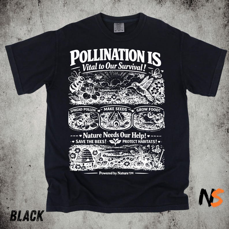 Science Nature - เสื้อวินเทจลายผึ้งผสมพันธุ์, เสื้อยืดลายดอกไม้สไตล์เรโทร, เสื้อวิทยาศาสตร์พฤกษศาสตร์วันดินโลก