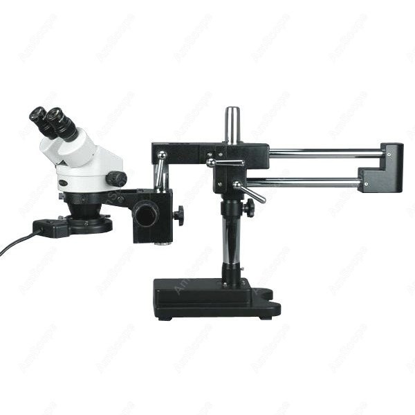 Amscope Microscope Stereo 7X-45X - AmScope กล้องส่องทางไกลซูมกล้องจุลทรรศน์สเตอริโอ 7X-45X + 8W แหวนเรืองแสงบน