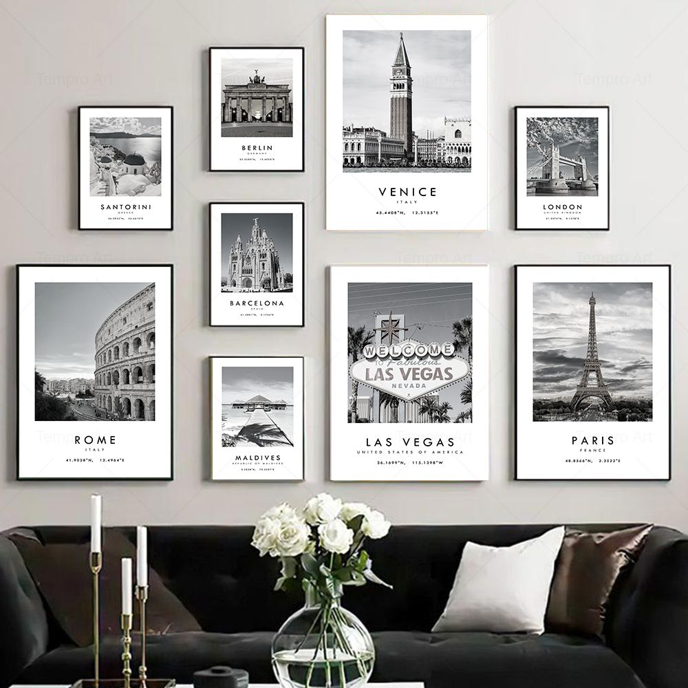 สีดําสีขาว City Travel การถ่าย - Star Map Poster บทวิจารณ์และราคา