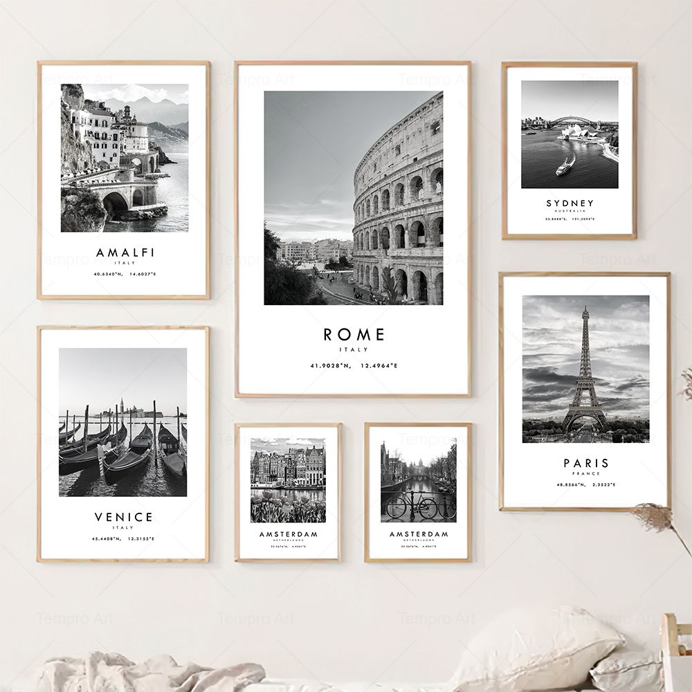 สีดําสีขาว City Travel การถ่าย - Star Map Poster บทวิจารณ์และราคา
