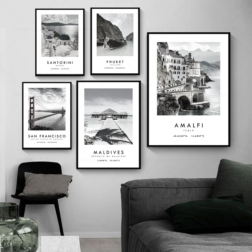 สีดําสีขาว City Travel การถ่าย - Star Map Poster บทวิจารณ์และราคา