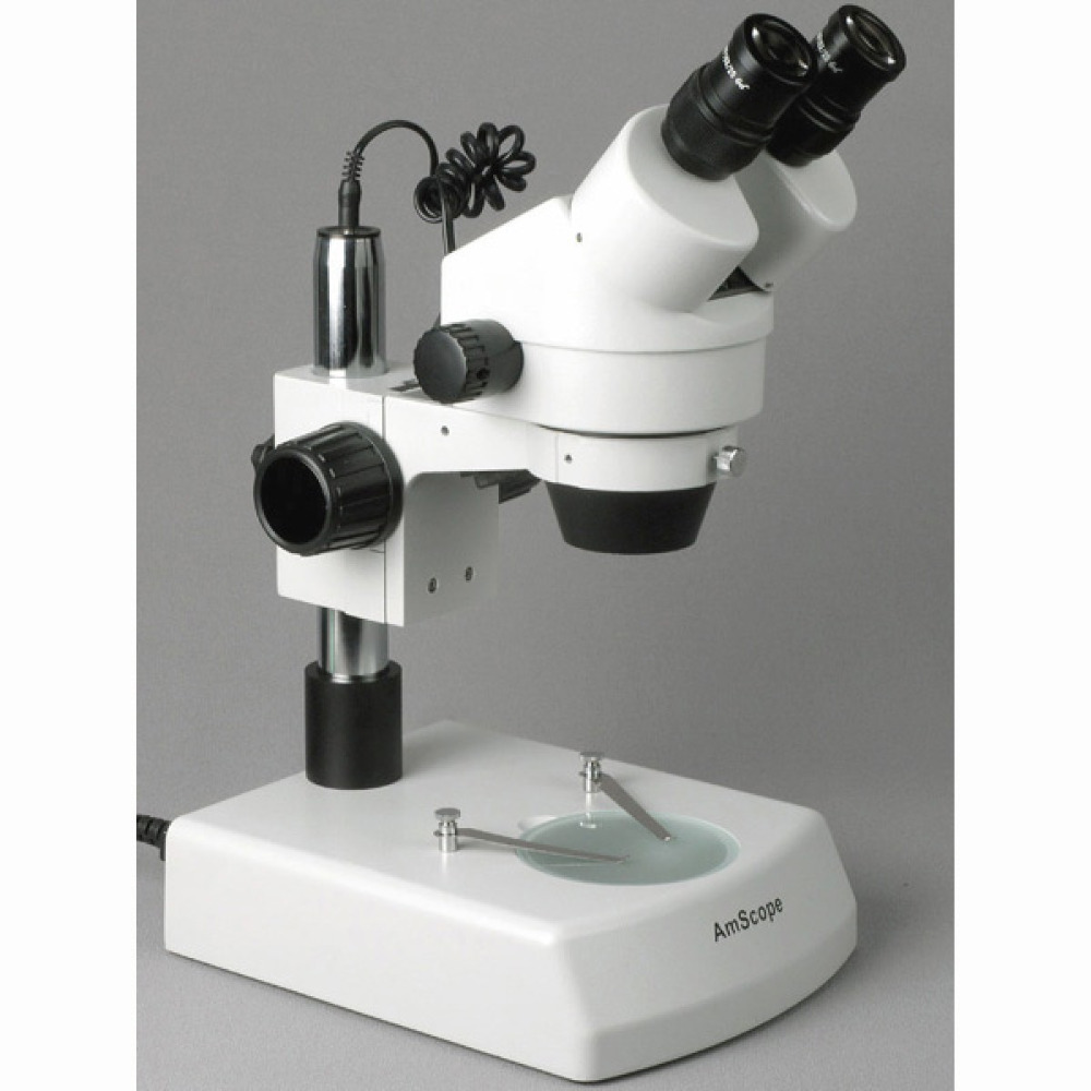 กล้องจุลทรรศน์สเตอริโอซูมแบบสอ - Amscope Microscope Stereo 7X-45X บทวิจารณ์และราคา