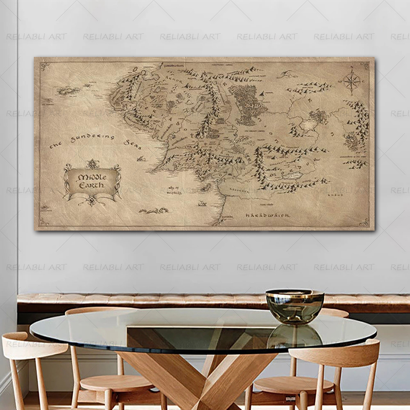 โปสเตอร์แผนที่เรโทรลอร์ดออฟริง - Star Map Poster บทวิจารณ์และราคา