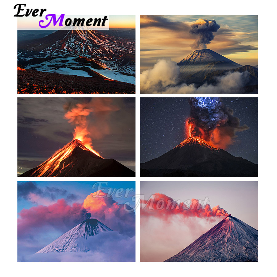 ชุดปักครอสติชภาพวาดเพชรลายภูเข - Volcano Kit Eruption บทวิจารณ์และราคา