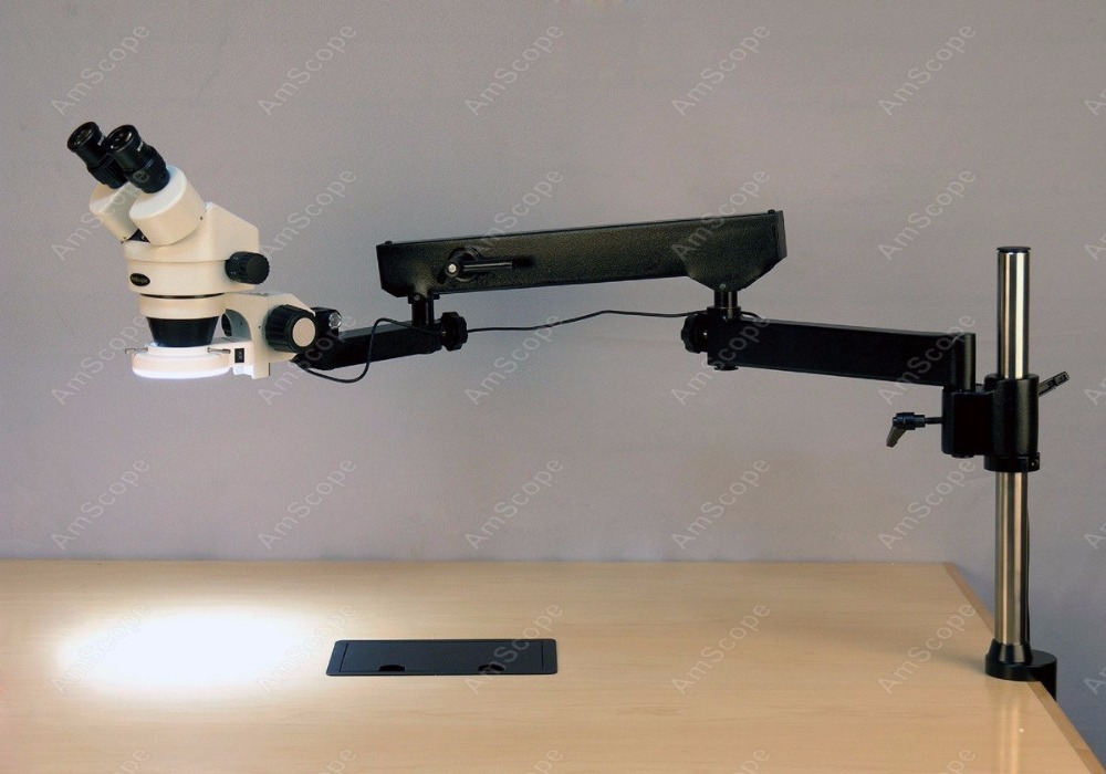 กล้องจุลทรรศน์สเตอริโอแบบซูมสอ - Amscope Microscope Stereo 7X-45X บทวิจารณ์และราคา