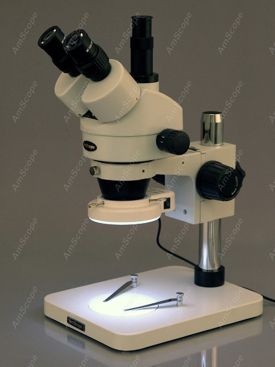 กล้องจุลทรรศน์สเตอริโอแบบซูมสา - Amscope Microscope Stereo 7X-45X บทวิจารณ์และราคา