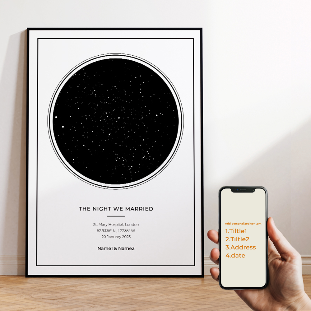 ภาพพิมพ์บนผ้าใบลายท้องฟ้ายามค่ - Star Map Poster บทวิจารณ์และราคา