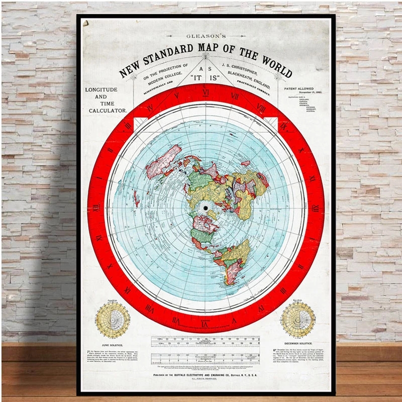 โปสเตอร์และพิมพ์1892 Flat Eart - Star Map Poster บทวิจารณ์และราคา