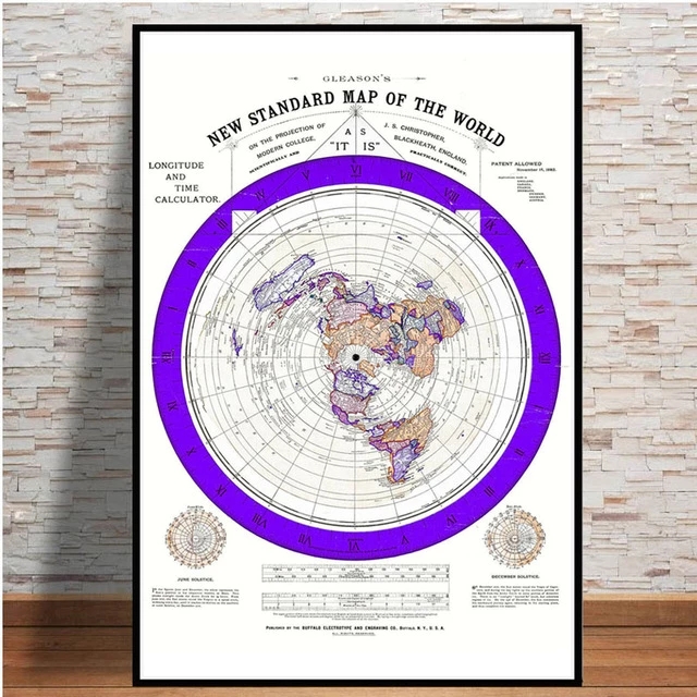 โปสเตอร์และพิมพ์1892 Flat Eart - Star Map Poster บทวิจารณ์และราคา