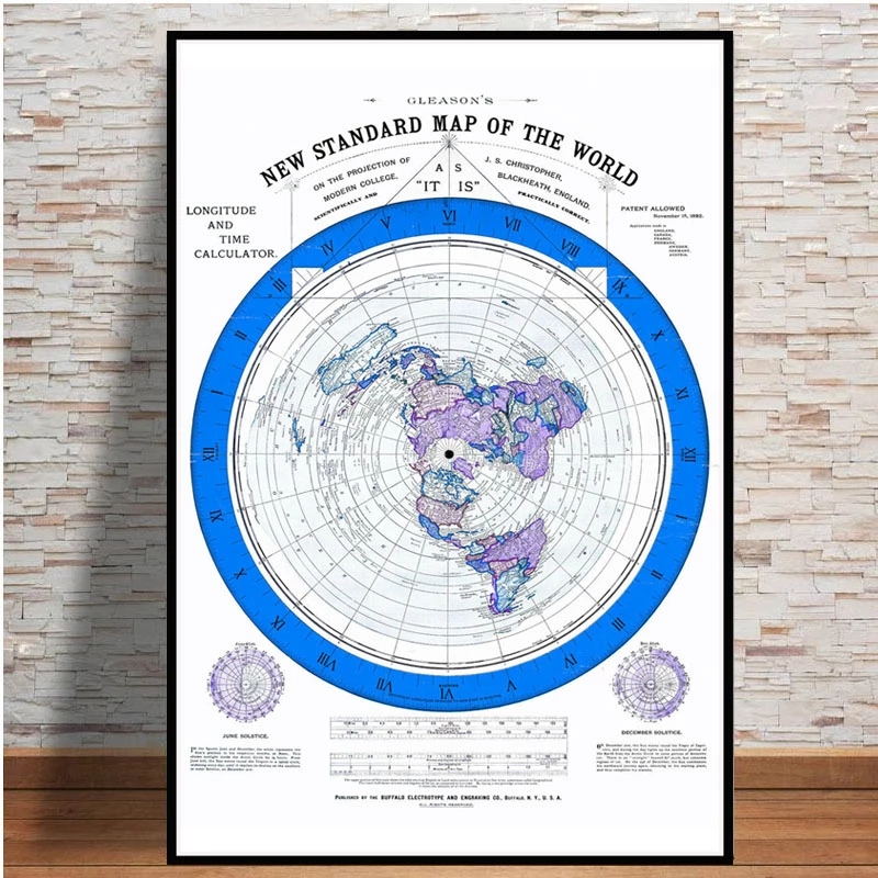 โปสเตอร์และพิมพ์1892 Flat Eart - Star Map Poster บทวิจารณ์และราคา