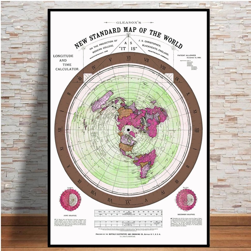 โปสเตอร์และพิมพ์1892 Flat Eart - Star Map Poster บทวิจารณ์และราคา