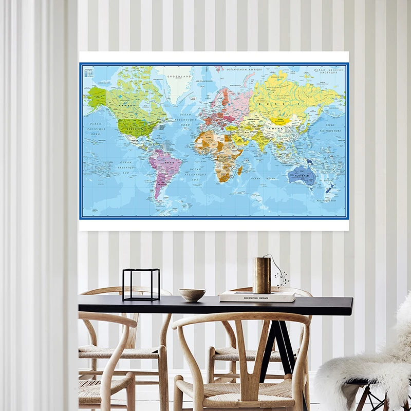 Carte Du Monde World แผนที่โปส - Star Map Poster บทวิจารณ์และราคา